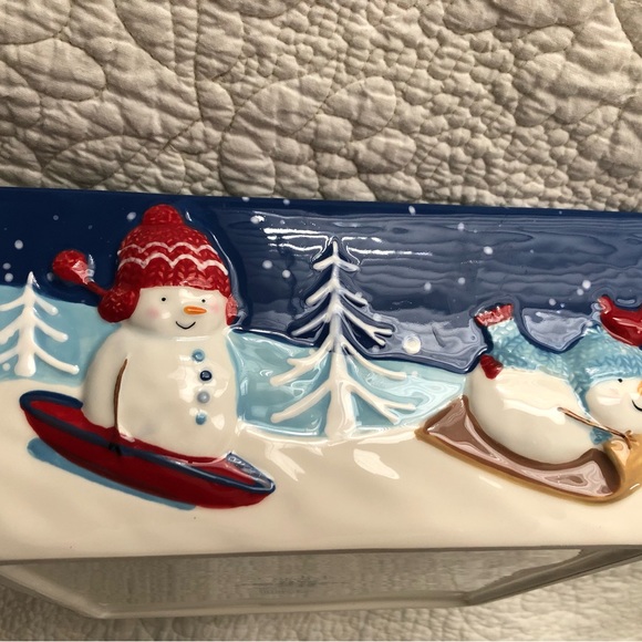 🎉SALE!!🎉 St. Nicholas Square Large Bowl Let It Snow Hand Painted Design - Picture 2 of 7